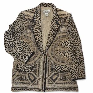 Diane Gilman Animal Print Blazer 100% silk